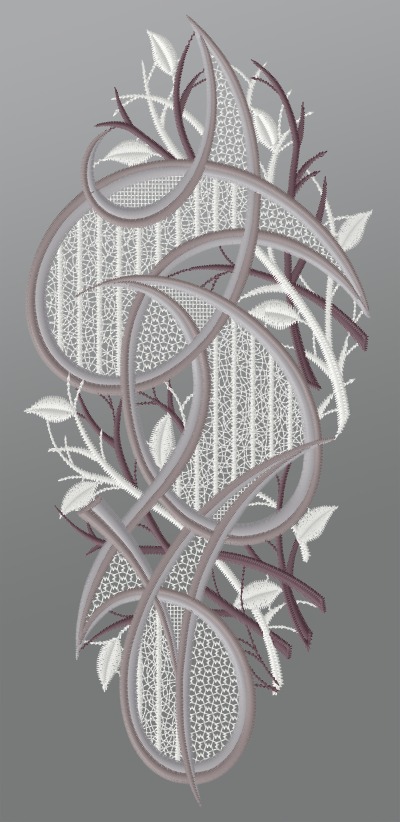 ArtikelbildFensterbild aus Plauener Spitze® - modernes Ornament #1W grau
