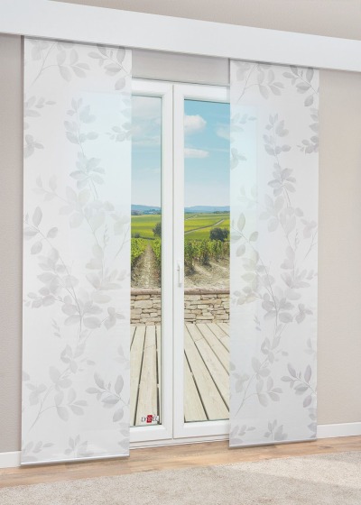 ArtikelbildLysel - Schiebegardine Aquarellzweige #1W in Beige-Grau
