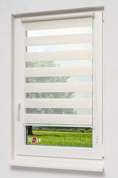 ArtikelbildLysel - Qualitätsdoppelrollo Klemmträger Leinen #1W