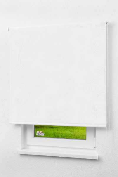 Lysel Outlet - Verdunkelungsrollo Blumenmuster Weiß