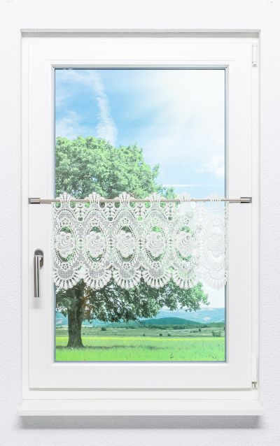 ArtikelbildScheibengardine Plauener Spitze® - Blumenspitze #1W beige