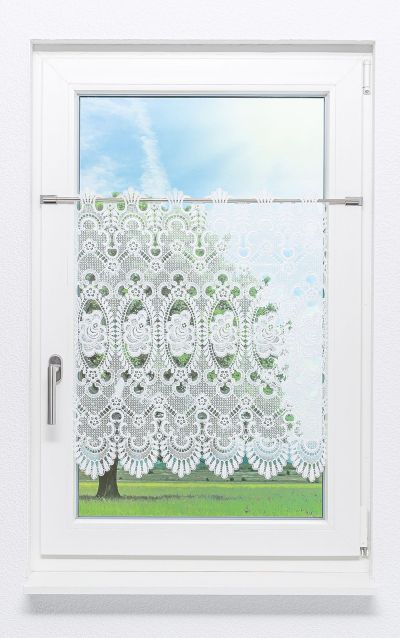 ArtikelbildScheibengardine Plauener Spitze® - Blumenspitze #1W weiß