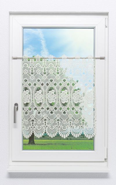 ArtikelbildScheibengardine Plauener Spitze® - Blumenspitze #1W beige
