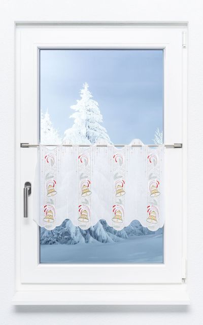 ArtikelbildScheibengardine Plauener Spitze® - Glockenband #1W rot