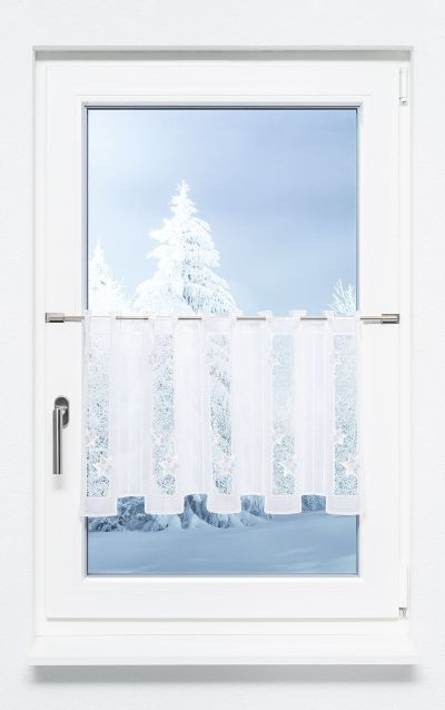 ArtikelbildScheibengardine Plauener Spitze® - Sternenstaub #1W silber-weiß