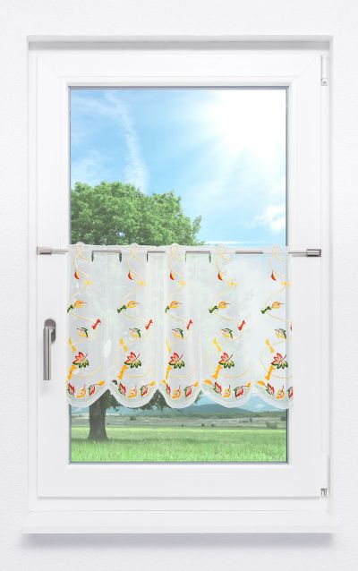 ArtikelbildScheibengardine Plauener Spitze® - Herbstgirlande #1W Multicolor