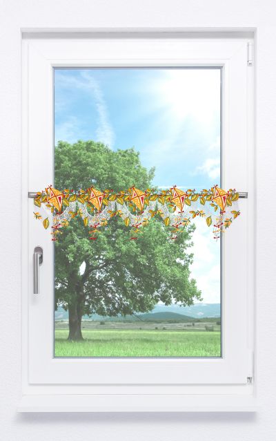 ArtikelbildScheibengardine Plauener Spitze® - Herbstdrachen #1W Multicolor