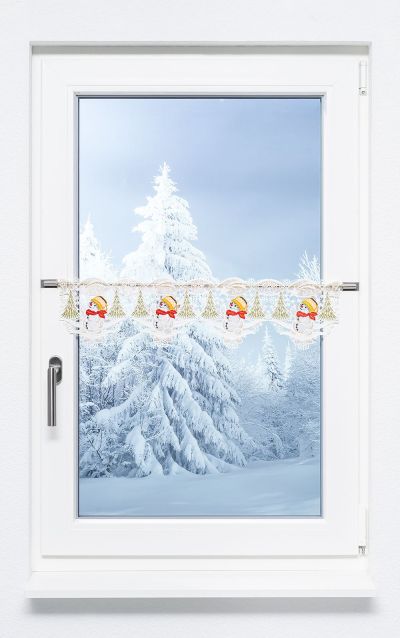 ArtikelbildScheibengardine Plauener Spitze® - Frostiger Waldbewohner #1W orange