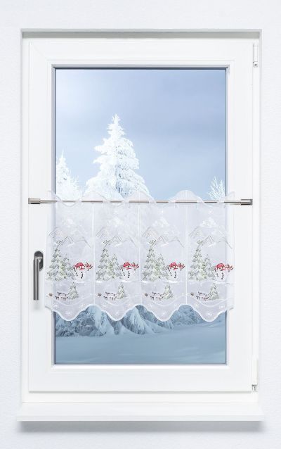 ArtikelbildScheibengardine Plauener Spitze® - Schneemann #1W