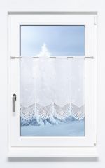 Vorschau Scheibengardine Plauener Spitze® - Schneeblumen #1W silber-weiß silber-weiß