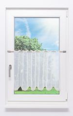 Vorschau Scheibengardine Plauener Spitze® - Federn #1W hellelfenbein