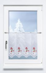 Scheibengardine Plauener Spitze - Snowman