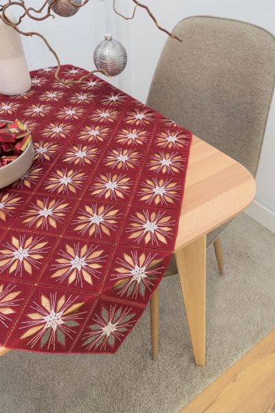 ArtikelbildTischdecke Plauener Spitze® #1W Sternchenglanz in Rot