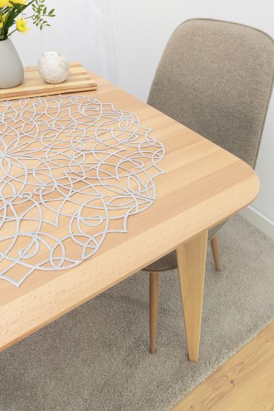 Artikelbildrunde Mitteldecke Plauener Spitze® #1W Najara in Silber