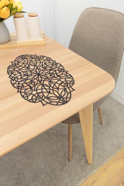 Artikelbildovale Deckchen Plauener Spitze® #1W Najara in Schwarz