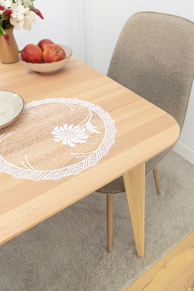 Artikelbildrunde Deckchen Plauener Spitze® #1W Thalea in Weiß