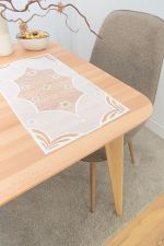 Vorschau Deckchen Plauener Spitze® #1W Flockenzauber in Gold ecru-gold