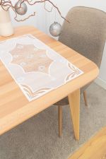 Vorschau Deckchen Plauener Spitze® #1W Flockenzauber in Gold ecru-silber