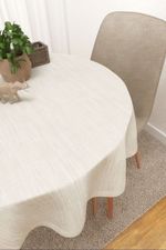 Tischdecke rund in beige