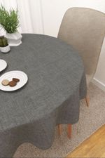 Tischdecke rund in grau