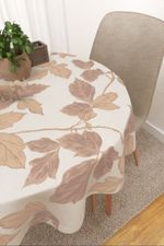 Tischdecke rund in Beige