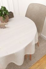Tischdecke rund in beige