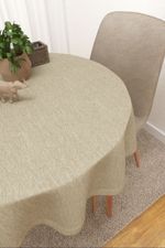Tischdecke rund in beige