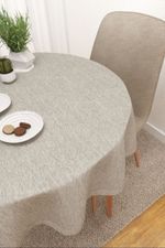 Tischdecke rund in grau