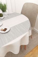 Tischdecke rund in Grau