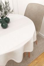 Tischdecke rund in Weiß
