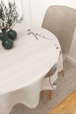 Tischdecke rund in Grau