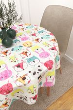 Tischdecke rund in Weiß