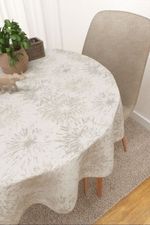 Tischdecke rund in beige