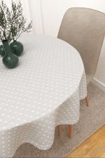 Tischdecke rund in grau