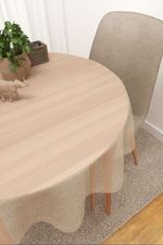 Tischdecke rund in Beige