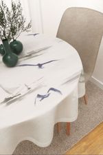 Tischdecke rund in Grau