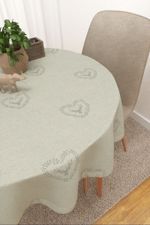 Tischdecke rund in Beige