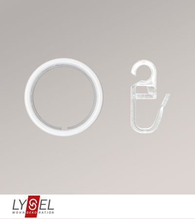 Lysel - 10er SET Gardinenringe mit Gleiteinlage für Stangen Ø 20mm