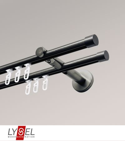 Lysel - SET Opal Innenlauf 160cm 2 Lauf Doppel-Kombiträger offen mit Endstücke Kappe in titan
