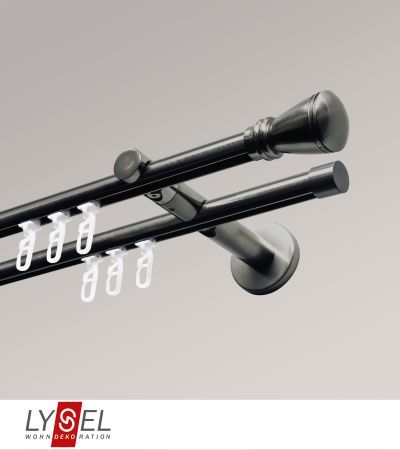 Lysel - SET Opal Innenlauf 160cm 2 Lauf Doppel-Kombiträger offen mit Endstücke Konus in titan