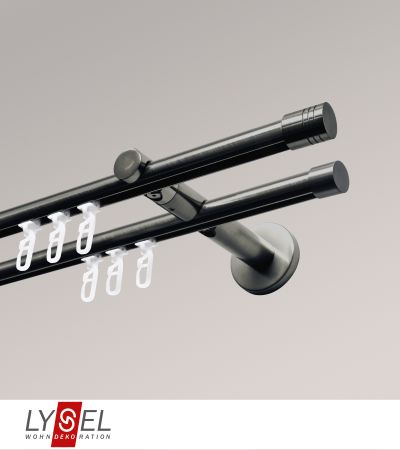 Lysel - SET Opal Innenlauf 160cm 2 Lauf Doppel-Kombiträger offen mit Endstücke Zylinder in titan