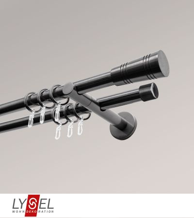 Lysel - SET Opal 160cm Doppel-Kombiträger offen 2-Lauf mit Endstücke Cone in Titan