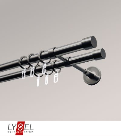 Lysel - SET Opal 160cm Doppelträger geschlossen 2-Lauf mit Endstücke Zylinder in titan