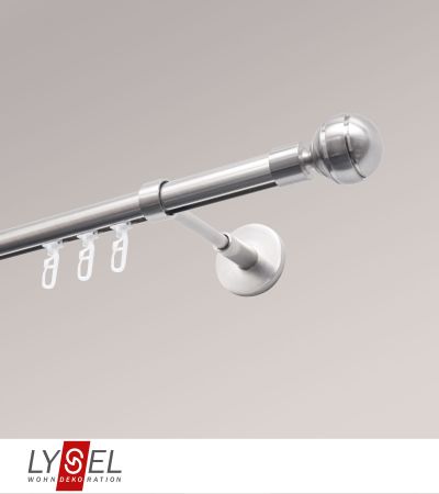 ArtikelbildLysel - SET Opal Innenlauf 160cm Träger geschlossen mit Endstücke Kugel in Edelstahl-Optik #1W