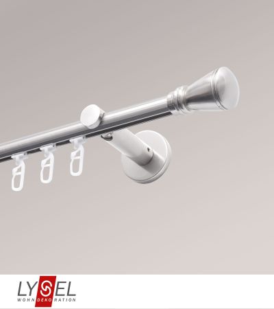 Lysel - SET Opal Innenlauf 160cm Träger offen mit Endstücke Konus in Edelstahl-Optik