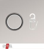 Vorschau Lysel - 10er SET Gardinenringe mit Gleiteinlage für Stangen Ø 20mm #1W titan