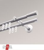 Vorschau Lysel - SET Opal Innenlauf 160cm 2 Lauf Doppel-Kombiträger offen mit Endstücke Cone in titan #1W edelstahl-optik