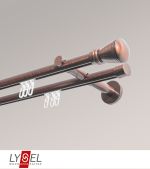 Vorschau Lysel - SET Opal Innenlauf 160cm 2 Lauf Doppel-Kombiträger offen mit Endstücke Konus in titan #1W bronze