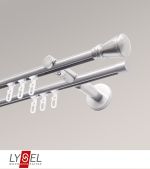 Vorschau Lysel - SET Opal Innenlauf 160cm 2 Lauf Doppel-Kombiträger offen mit Endstücke Konus in titan #1W edelstahl-optik