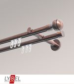 Vorschau Lysel - SET Opal Innenlauf 160cm 2 Lauf Doppel-Kombiträger offen mit Endstücke Kugel in titan #1W bronze